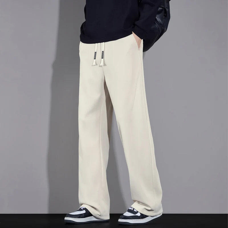 Herren Weite Relaxed-Jogginghose mit Tunnelzug und geradem Bein Drune