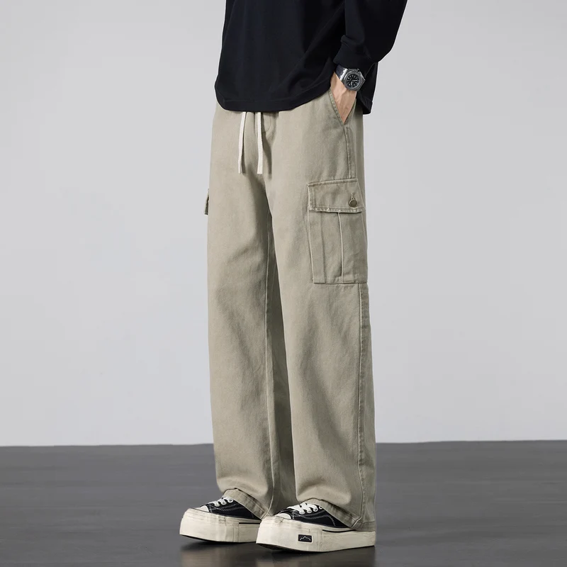 Herren Weite Cargo-Hose mit Tunnelzugbund und Multifachtaschen Drune