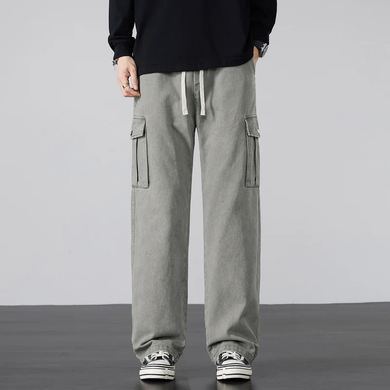 Herren Weite Cargo-Hose mit Tunnelzugbund und Multifachtaschen Drune
