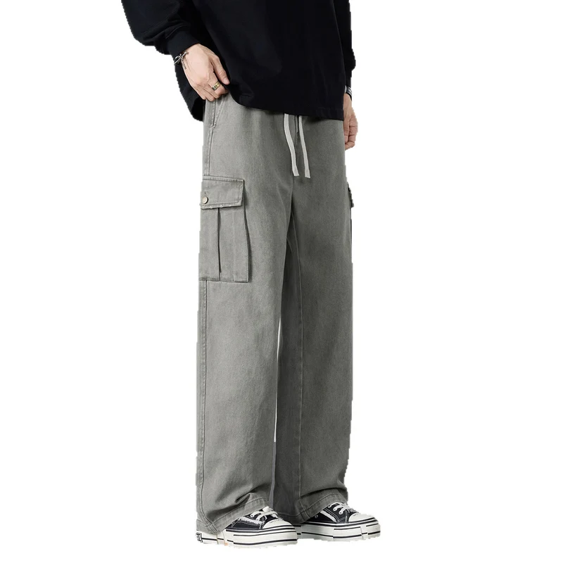 Herren Weite Cargo-Hose mit Tunnelzugbund und Multifachtaschen Drune