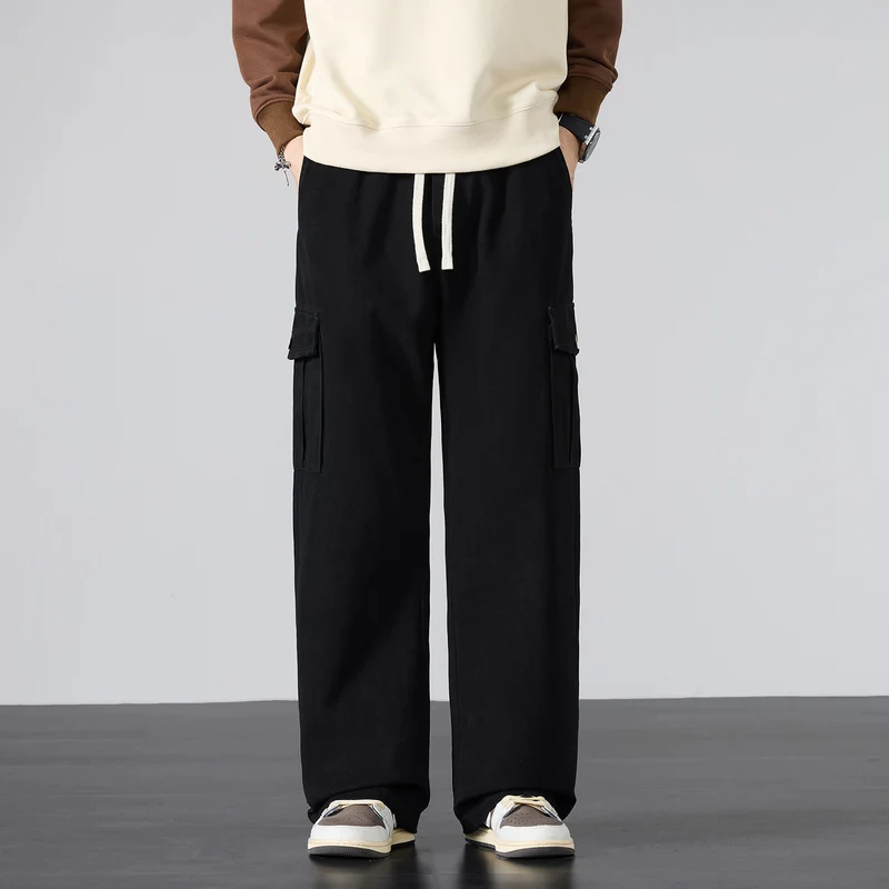 Herren Weite Cargo-Hose mit Tunnelzugbund und Multifachtaschen Drune