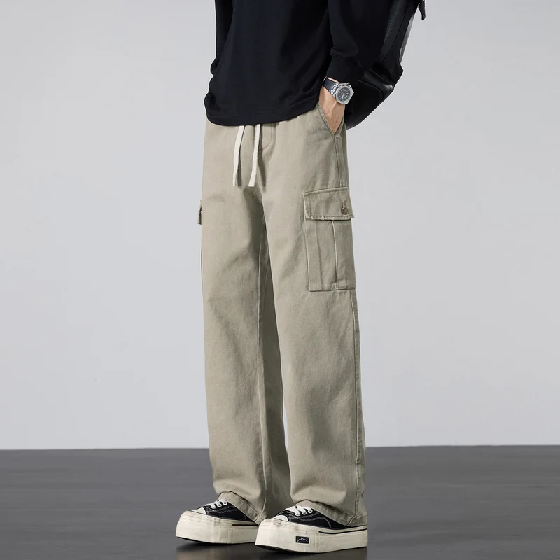 Herren Weite Cargo-Hose mit Tunnelzugbund und Multifachtaschen Drune