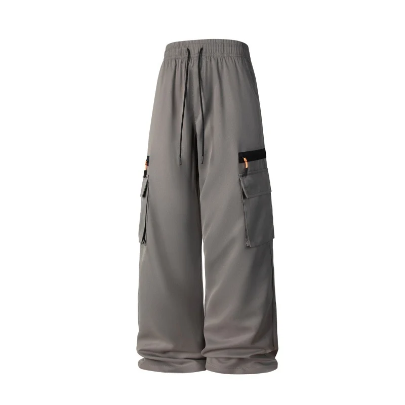 Herren Weite Cargo-Hose im Oversize-Schnitt mit elastischem Tunnelzugbund und Multifachtaschen Drune