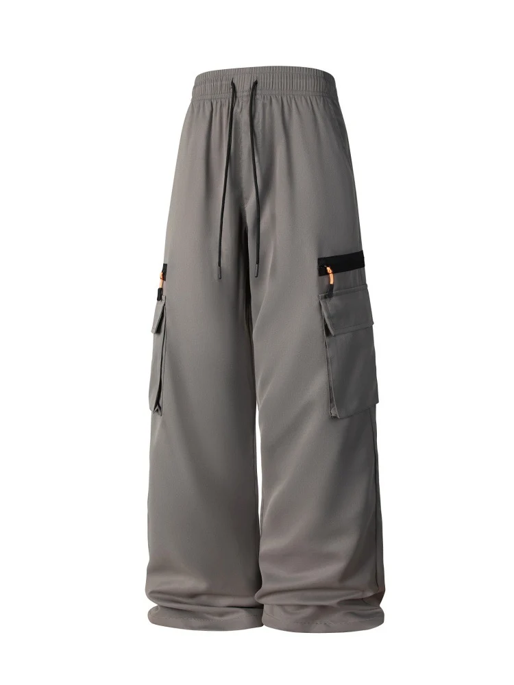 Herren Weite Cargo-Hose im Oversize-Schnitt mit elastischem Tunnelzugbund und Multifachtaschen Drune