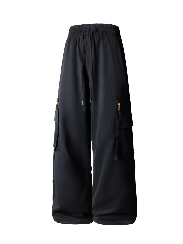 Herren Weite Cargo-Hose im Oversize-Schnitt mit elastischem Tunnelzugbund und Multifachtaschen Drune