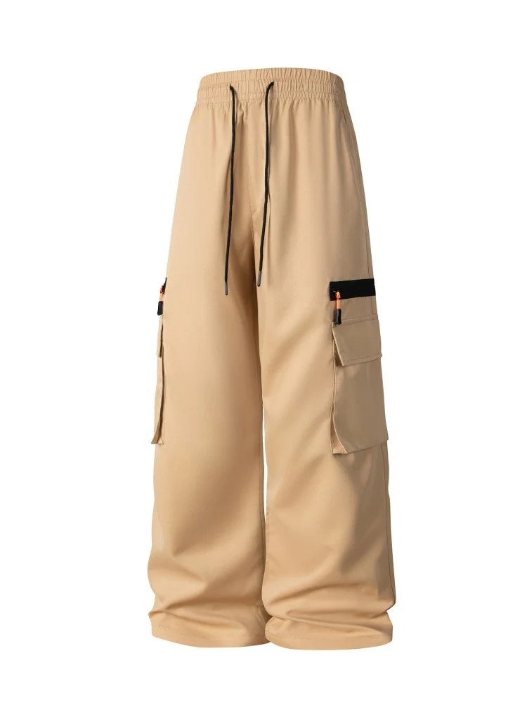 Herren Weite Cargo-Hose im Oversize-Schnitt mit elastischem Tunnelzugbund und Multifachtaschen Drune