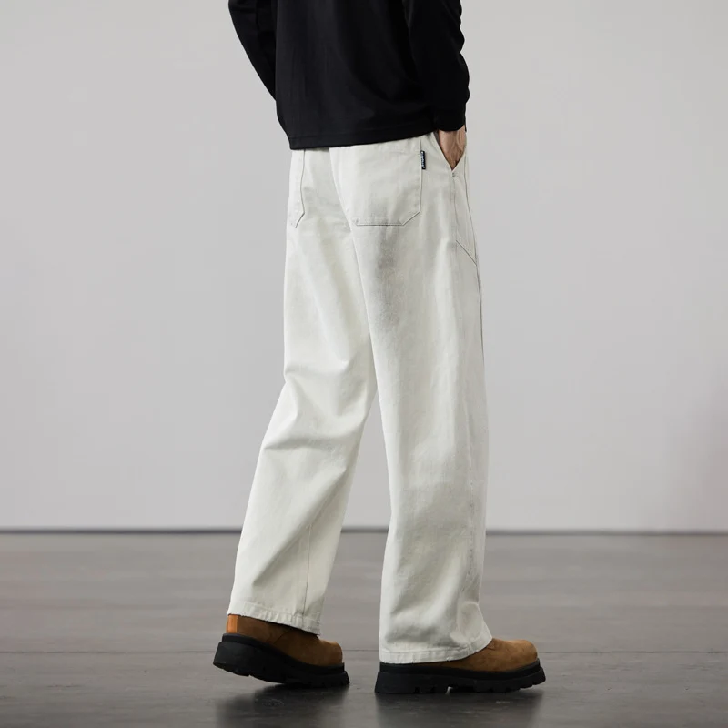 Herren Weit geschnittene Baumwoll-Canvas-Hose im Relaxed-Fit Drune