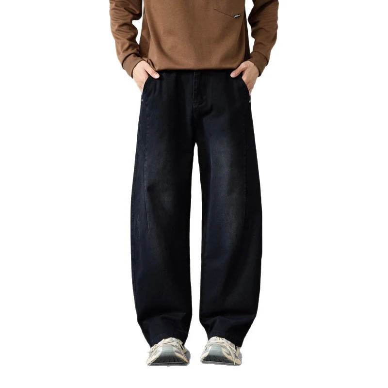Herren Weit geschnittene Baumwoll-Canvas-Hose im Relaxed-Fit Drune