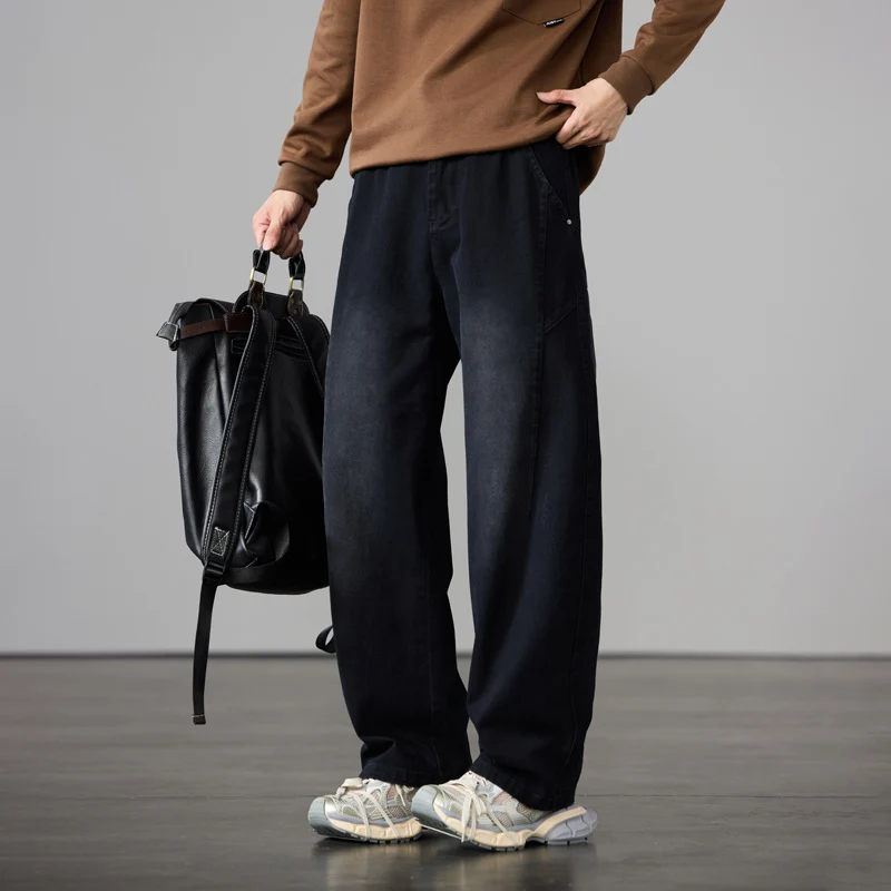 Herren Weit geschnittene Baumwoll-Canvas-Hose im Relaxed-Fit Drune