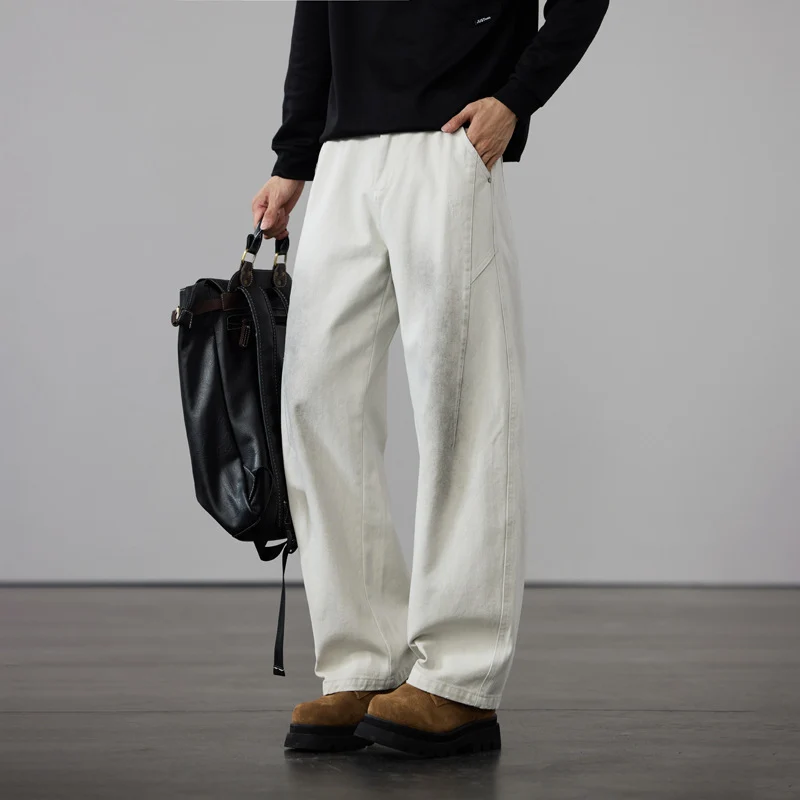 Herren Weit geschnittene Baumwoll-Canvas-Hose im Relaxed-Fit Drune