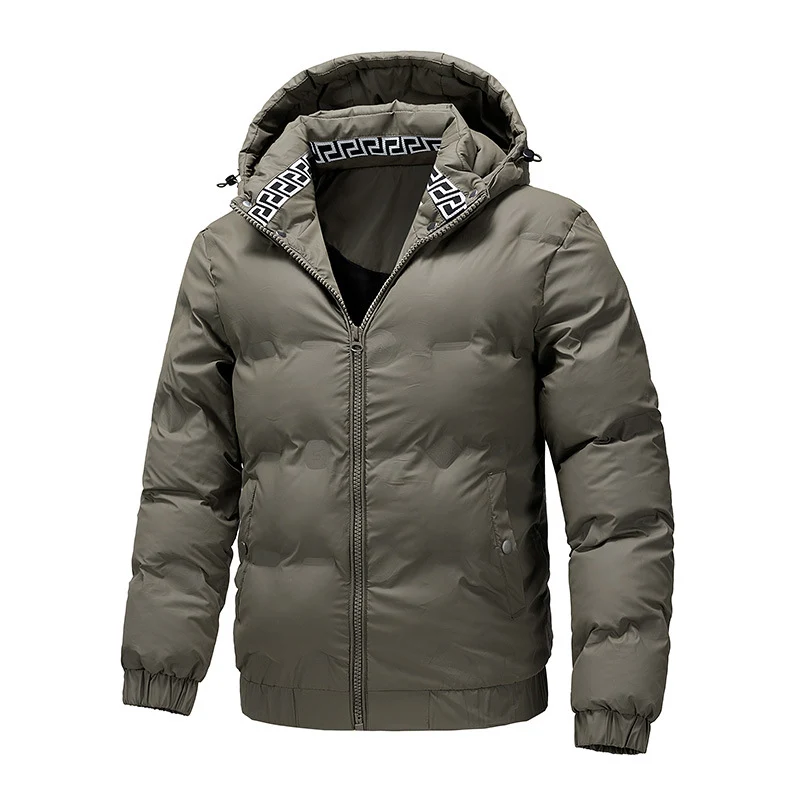 Herren Wattierte Wintersteppjacke mit Kapuze und winddichter Thermoisolierung Drune