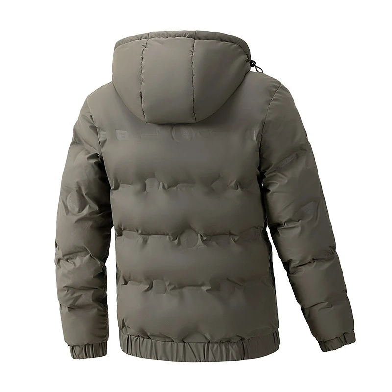 Herren Wattierte Wintersteppjacke mit Kapuze und winddichter Thermoisolierung Drune