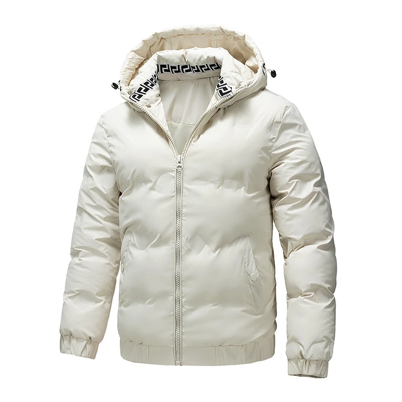 Herren Wattierte Wintersteppjacke mit Kapuze und winddichter Thermoisolierung Drune