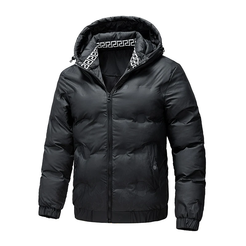 Herren Wattierte Wintersteppjacke mit Kapuze und winddichter Thermoisolierung Drune