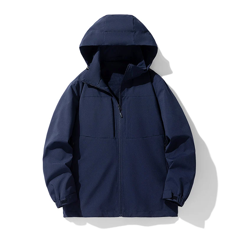 Herren Wasserabweisende Softshell-Outdoorjacke mit Kapuze, atmungsaktivem Netzfutter und verdecktem Reißverschluss Drune