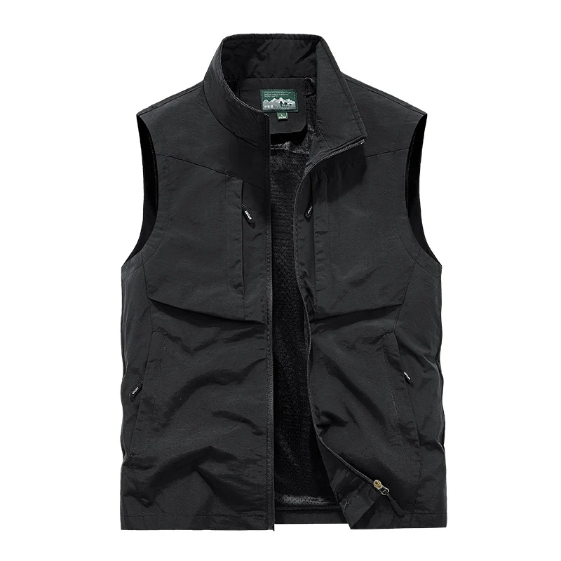 Herren Utility-Outdoorweste mit Mesh-Futter, durchgehendem Reißverschluss und Multifachtaschen Drune