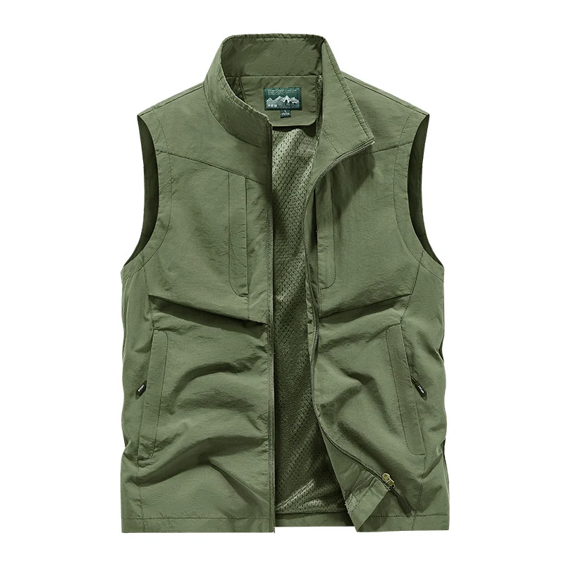 Herren Utility-Outdoorweste mit Mesh-Futter, durchgehendem Reißverschluss und Multifachtaschen Drune