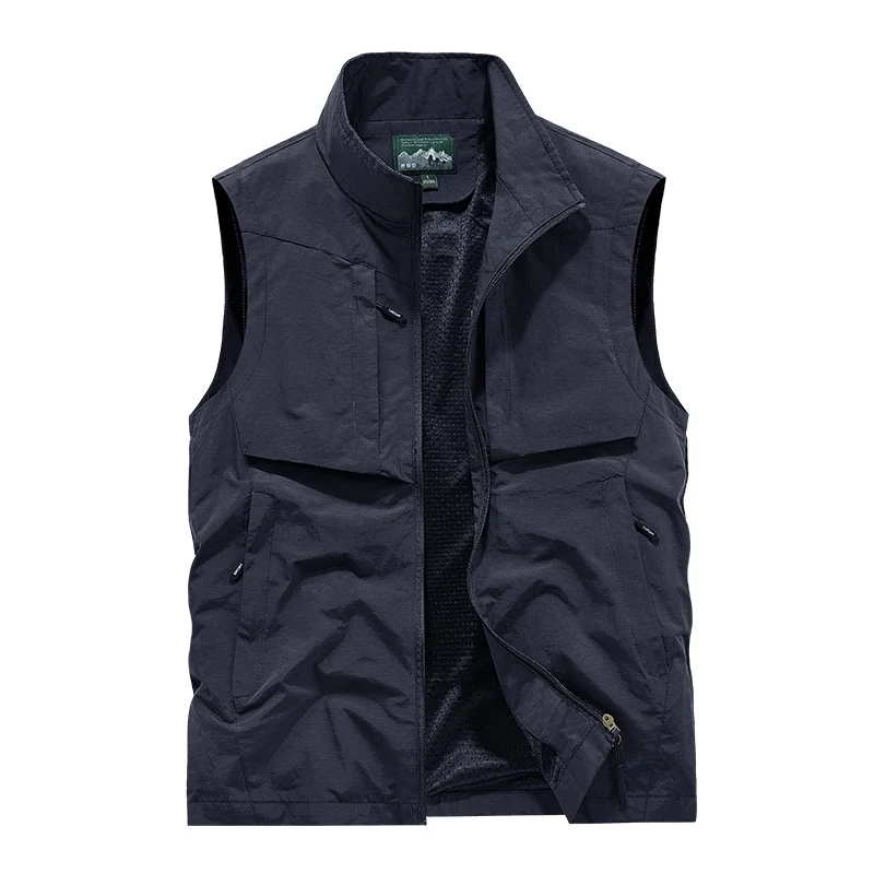 Herren Utility-Outdoorweste mit Mesh-Futter, durchgehendem Reißverschluss und Multifachtaschen Drune