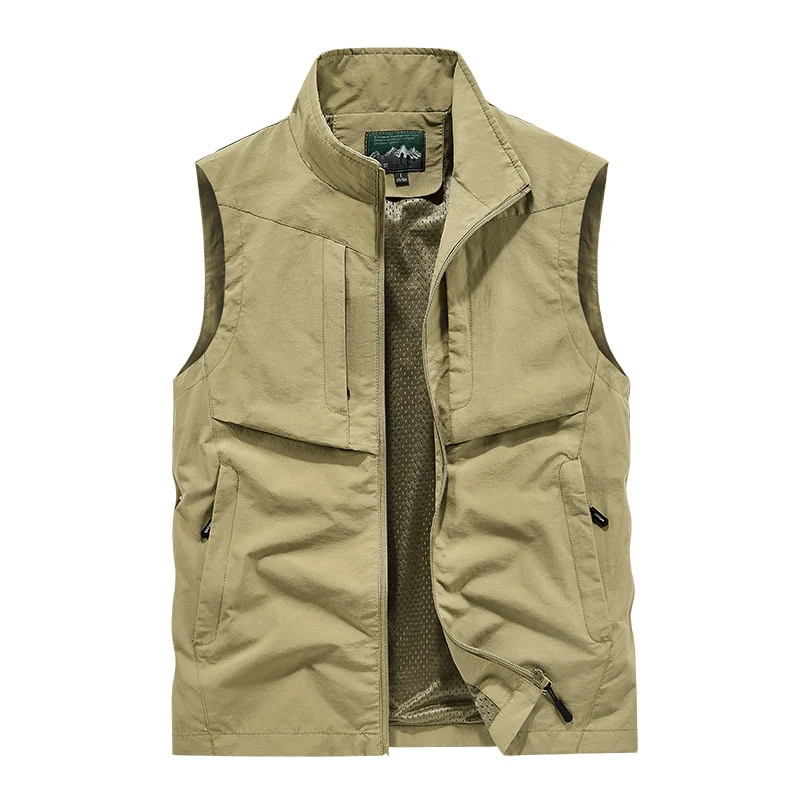 Herren Utility-Outdoorweste mit Mesh-Futter, durchgehendem Reißverschluss und Multifachtaschen Drune
