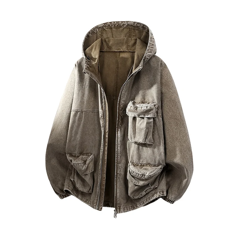 Herren Urban-Workwear Kapuzenjacke aus Canvas mit großen Stautaschen Drune