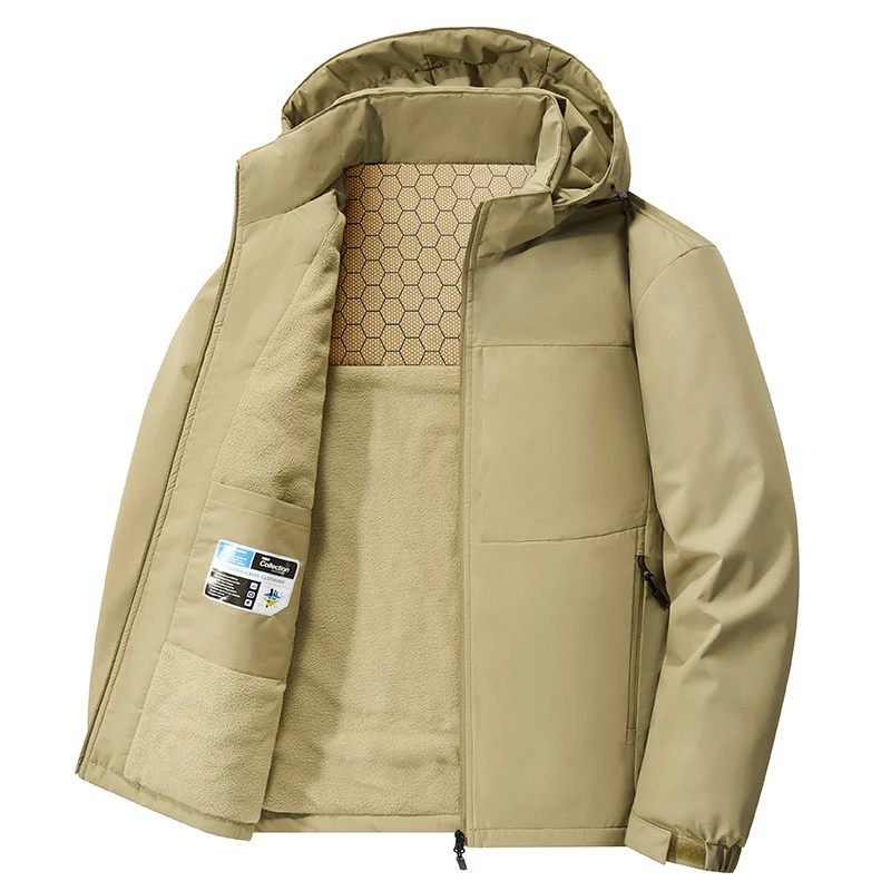 Herren Thermo-Softshell-Parka mit Fleece-Innenfutter und Honeycomb-Isolationsmembran Drune