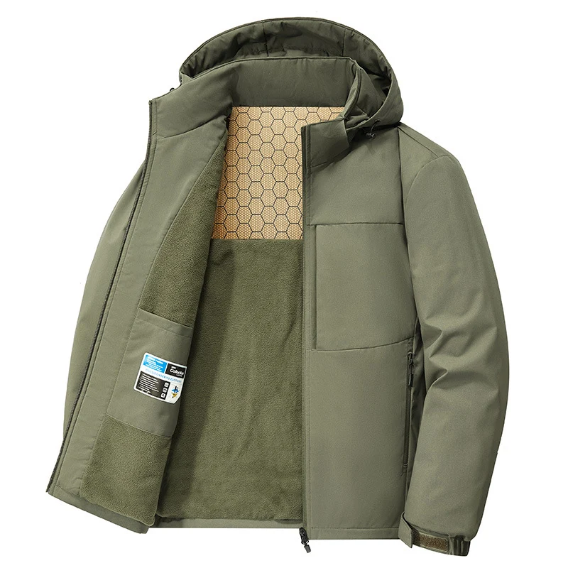 Herren Thermo-Softshell-Parka mit Fleece-Innenfutter und Honeycomb-Isolationsmembran Drune