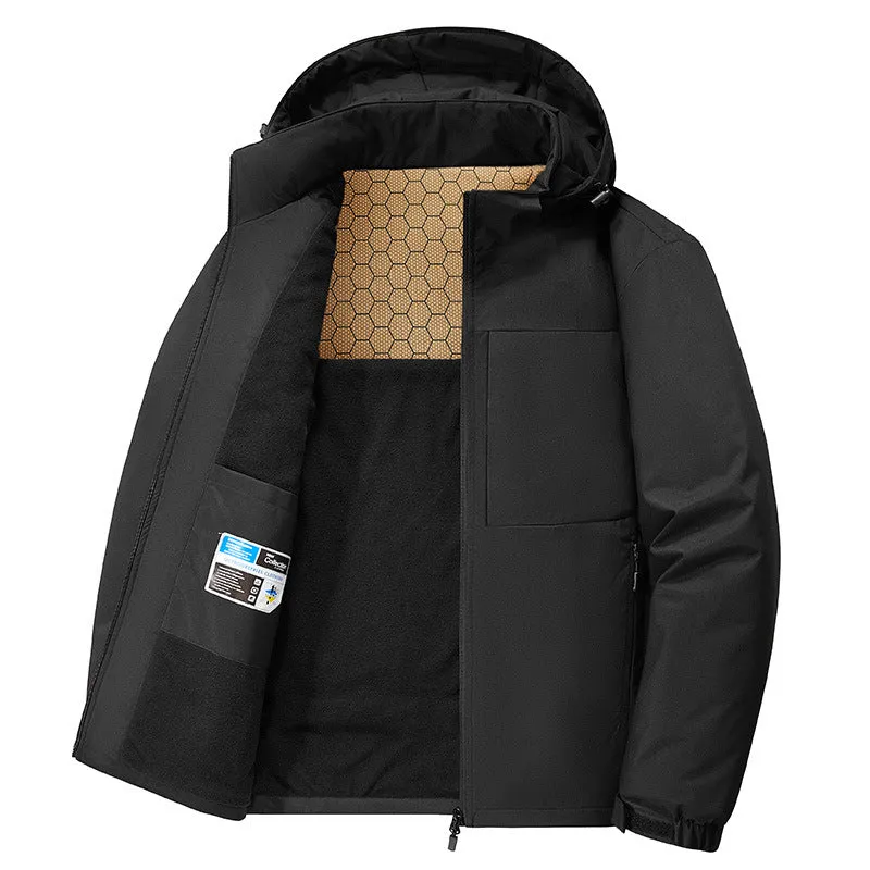 Herren Thermo-Softshell-Parka mit Fleece-Innenfutter und Honeycomb-Isolationsmembran Drune