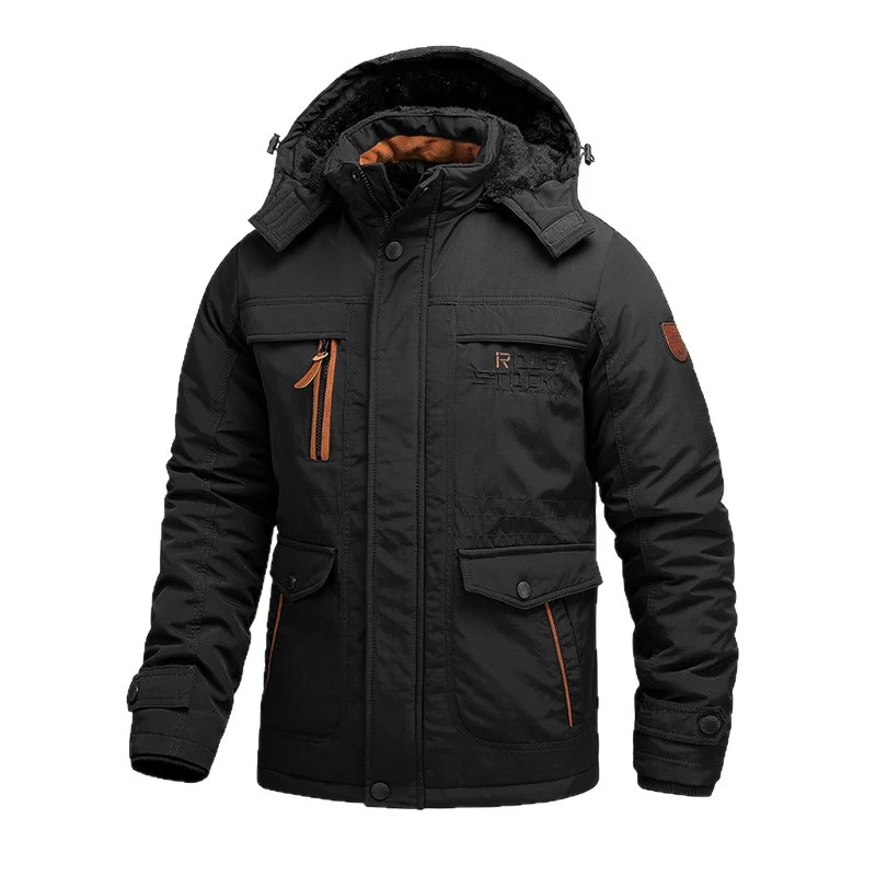 Herren Thermo-Outdoorparka mit abnehmbarer Kapuze und multifunktionalen Taschen Drune