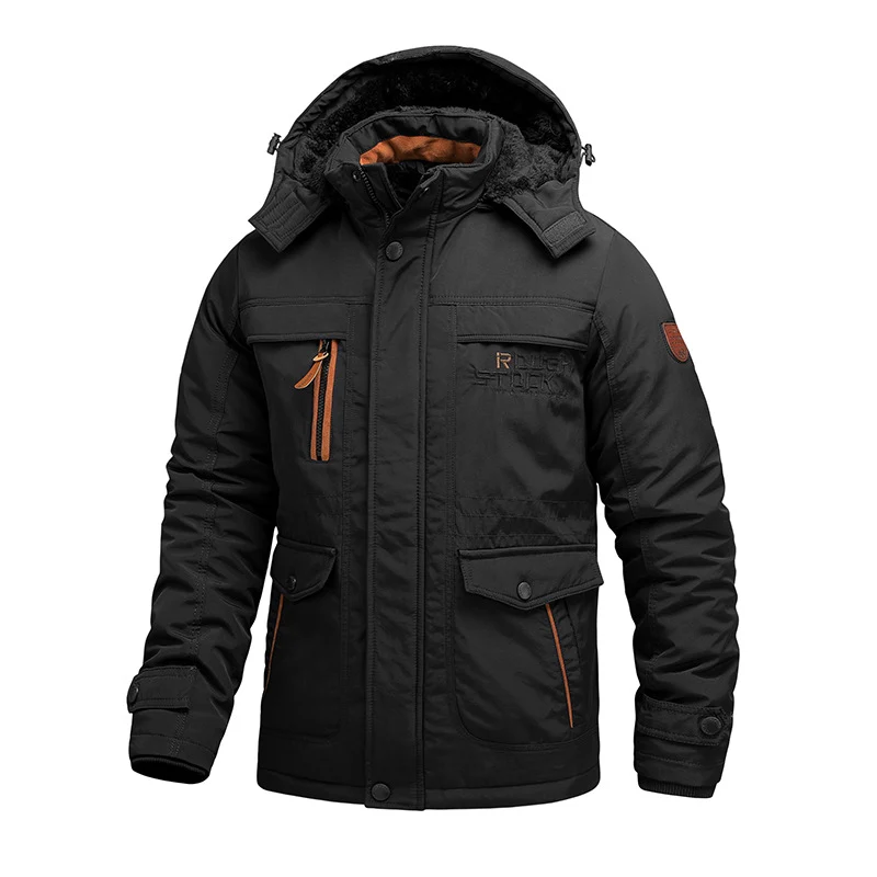 Herren Thermo-Outdoorparka mit abnehmbarer Kapuze und multifunktionalen Taschen Drune