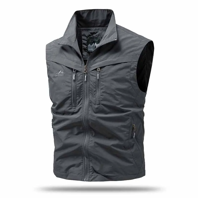 Herren Technische Utility-Weste mit hohem Kragen und Multifachtaschen Drune