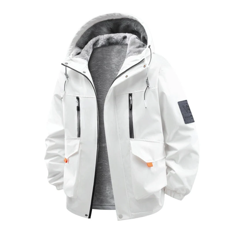 Herren Technische Outdoorjacke mit Teddyfutter, winddichter Außenschicht und Multifunktionstaschen Drune