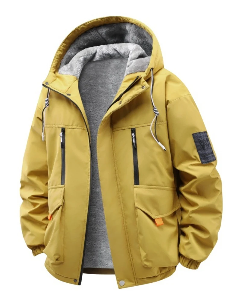 Herren Technische Outdoorjacke mit Teddyfutter, winddichter Außenschicht und Multifunktionstaschen Drune