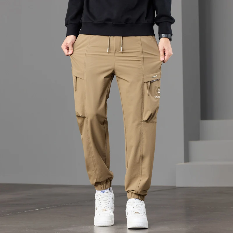 Herren technische Cargo-Joggerhose mit elastischem Saum, Multifachtaschen und Kordelzug Drune