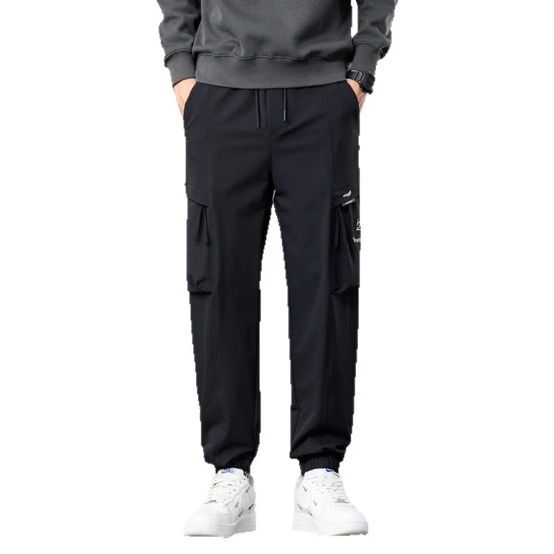 Herren technische Cargo-Joggerhose mit elastischem Saum, Multifachtaschen und Kordelzug Drune