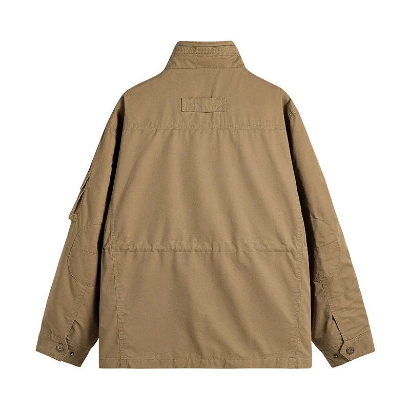 Herren Robuste utilitaristische Feldjacke mit mehrfach aufgesetzten Taschen und Stehkragen Drune