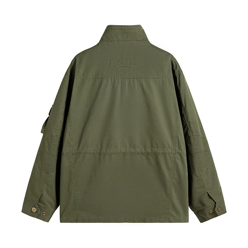 Herren Robuste utilitaristische Feldjacke mit mehrfach aufgesetzten Taschen und Stehkragen Drune