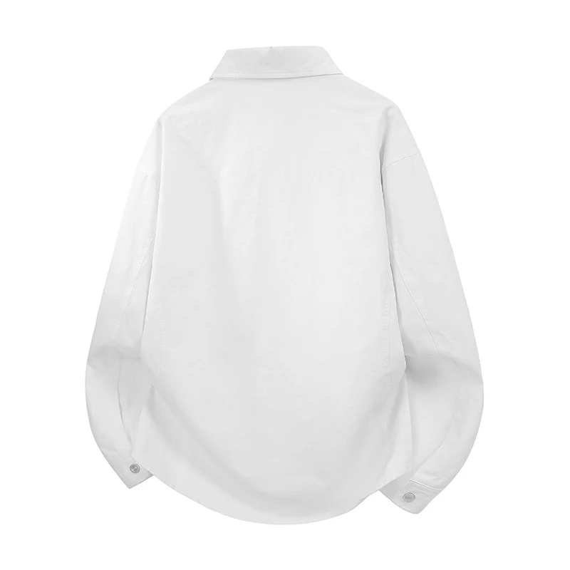 Herren Oversize Hemdjacke im Worker-Stil mit schrägen Reißverschlusstaschen und Druckknopfleiste Drune