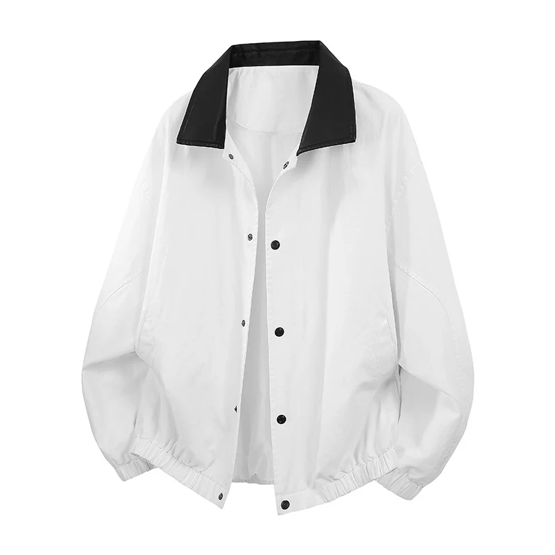Herren Oversize Coach-Jacke mit glänzendem Kragen, verdeckter Druckknopfleiste und elastischem Saum Drune