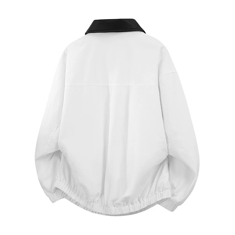 Herren Oversize Coach-Jacke mit glänzendem Kragen, verdeckter Druckknopfleiste und elastischem Saum Drune