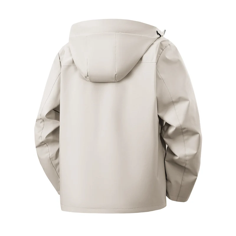 Herren Minimalistische Softshell-Kapuzenjacke mit mattierter Oberfläche, kontrastierenden Besätzen und verdecktem Zwei-Wege-Reißverschluss Drune