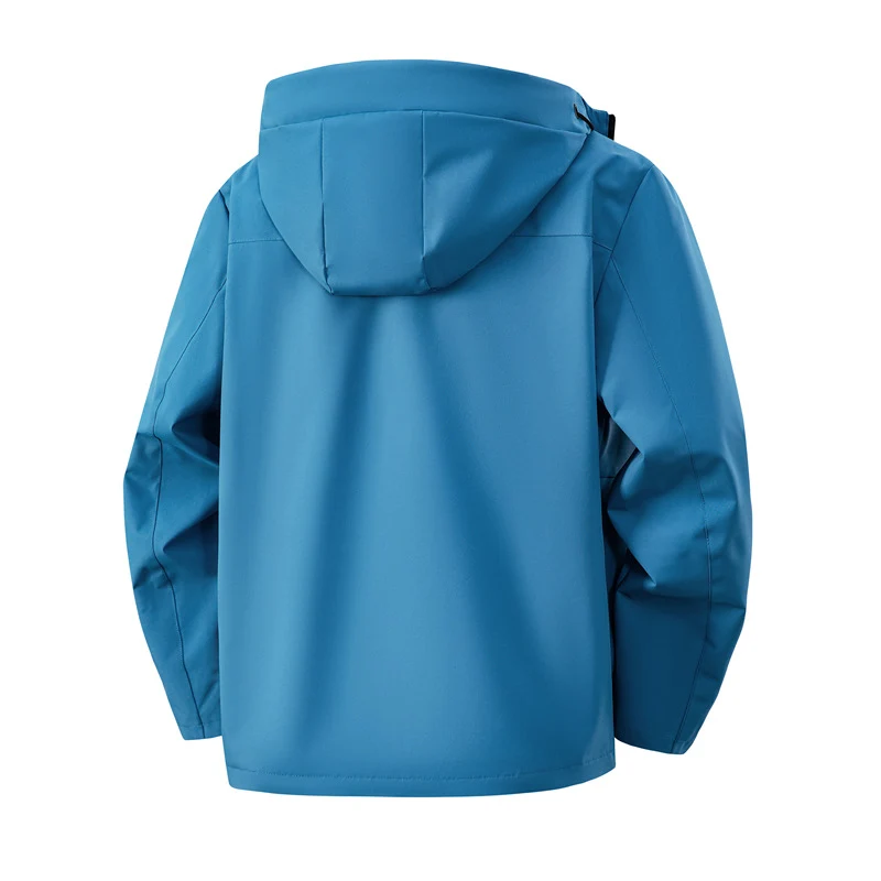 Herren Minimalistische Softshell-Kapuzenjacke mit mattierter Oberfläche, kontrastierenden Besätzen und verdecktem Zwei-Wege-Reißverschluss Drune