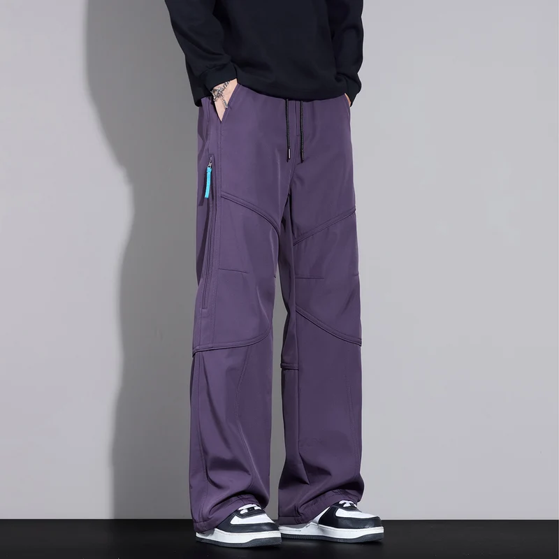 Herren Locker sitzende Cargo-Hose mit Tunnelzug, Knie-Panels und Multifachtaschen Drune