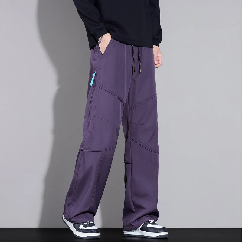 Herren Locker sitzende Cargo-Hose mit Tunnelzug, Knie-Panels und Multifachtaschen Drune
