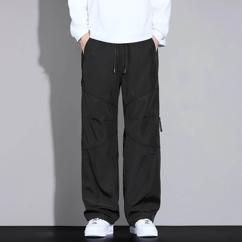 Herren Locker sitzende Cargo-Hose mit Tunnelzug, Knie-Panels und Multifachtaschen Drune