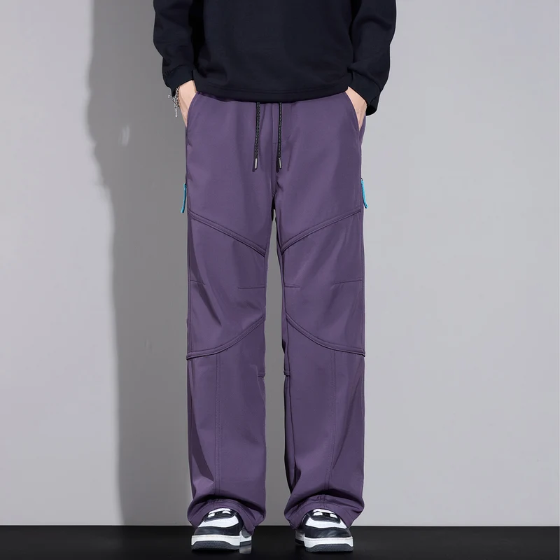 Herren Locker sitzende Cargo-Hose mit Tunnelzug, Knie-Panels und Multifachtaschen Drune
