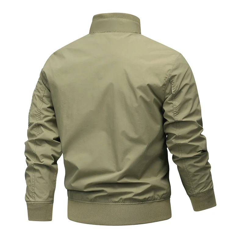 Herren Leichte Utility-Bomberjacke mit Ärmeltasche und Netzfutter Drune