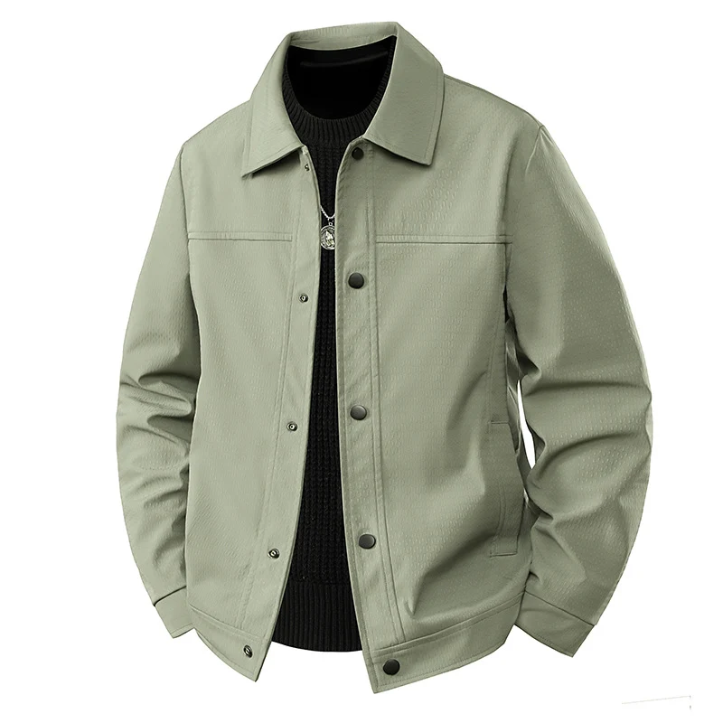 Herren Leichte Übergangsjacke im Worker-Stil mit mikrostrukturierter Twill-Optik und Druckknopfleiste Drune