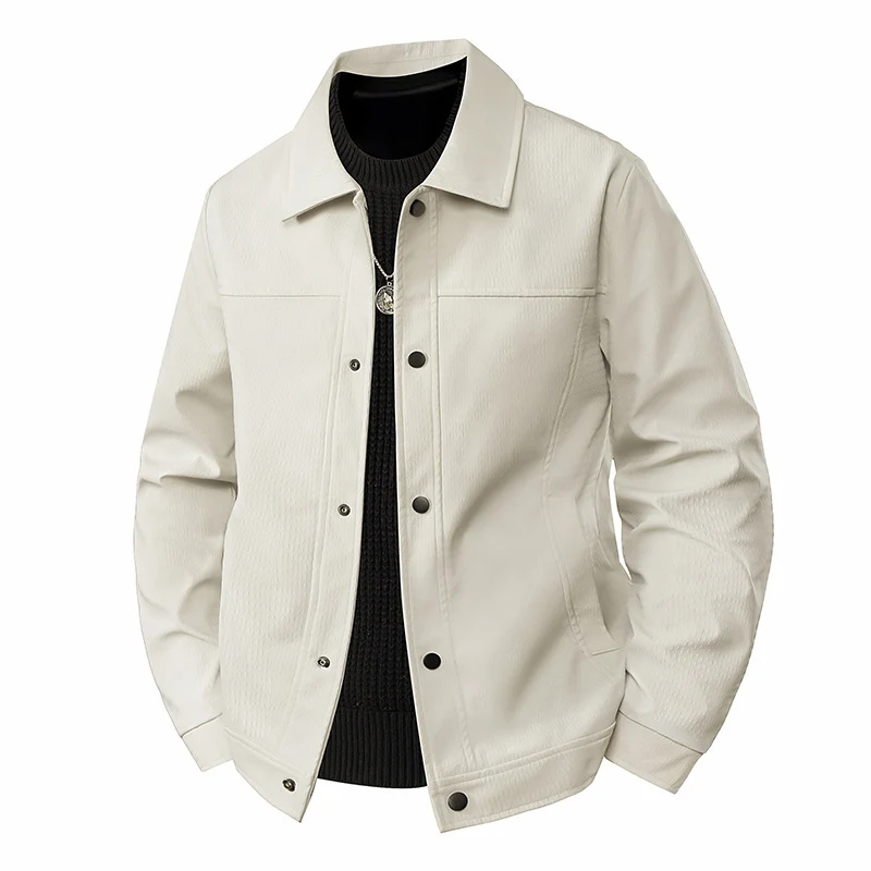 Herren Leichte Übergangsjacke im Worker-Stil mit mikrostrukturierter Twill-Optik und Druckknopfleiste Drune