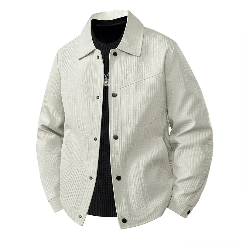 Herren Leichte Übergangsjacke im Worker-Stil mit mikrostrukturierter Twill-Optik und Druckknopfleiste Drune