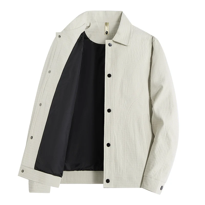 Herren Leichte Übergangsjacke im Worker-Stil mit mikrostrukturierter Twill-Optik und Druckknopfleiste Drune